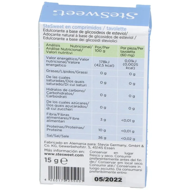 Stevia 250tabletas | Farmacia Barata