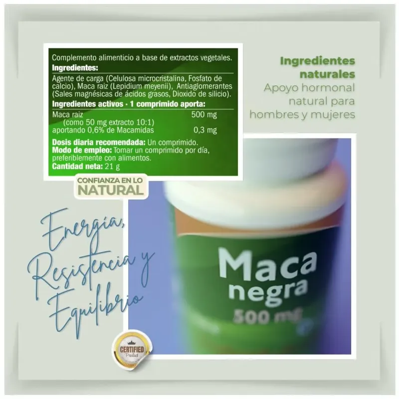 Naturbite maca negra 500mg 120comp | Farmacia Barata Naturbite maca negra 500mg 120comp | Farmacia Barata