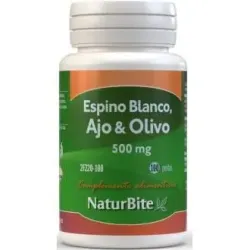 Naturbite espino blanco + ajo + olivo 500mg 100 perlas