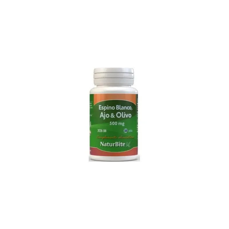 Naturbite espino blanco + ajo + olivo 500mg 100 perlas | Farmacia Barata