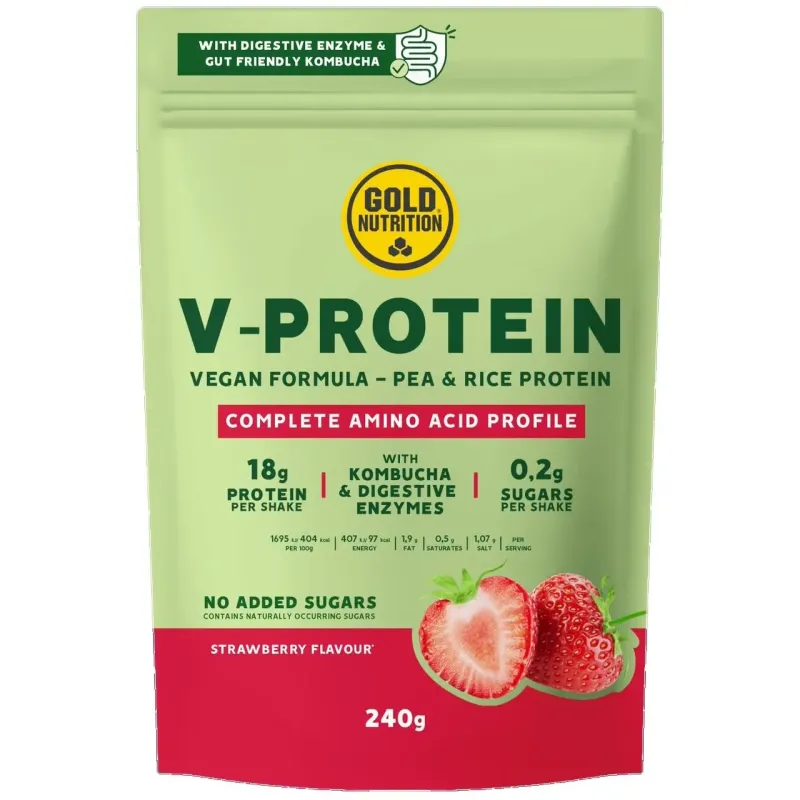 Gold nutrition v-protein strawberry 720gr | Farmacia Barata Gold nutrition v-protein strawberry 720gr | Farmacia Barata