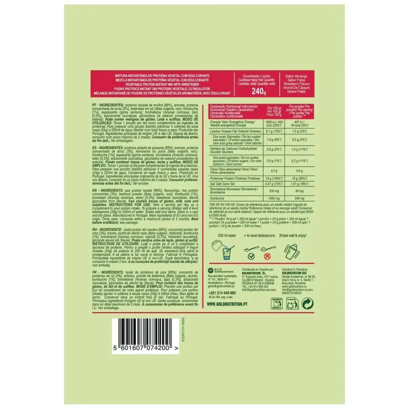 Gold nutrition v-protein strawberry 720gr | Farmacia Barata Gold nutrition v-protein strawberry 720gr | Farmacia Barata