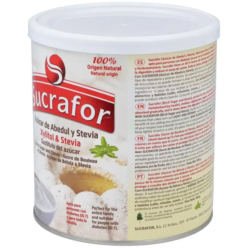 Sucrafor (azucar de abedul y stevia) 500gr 2 | Farmacia Barata