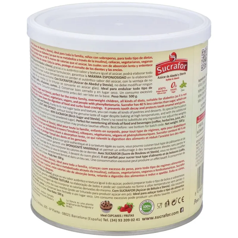 Sucrafor (azucar de abedul y stevia) 500gr 2 | Farmacia Barata