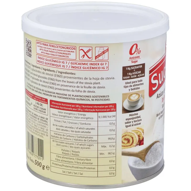 Sucrafor (azucar de abedul y stevia) 500gr 2 | Farmacia Barata