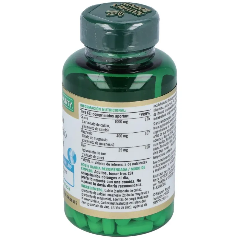Calcio magnesio y zinc 100comp. 2 | Farmacia Barata