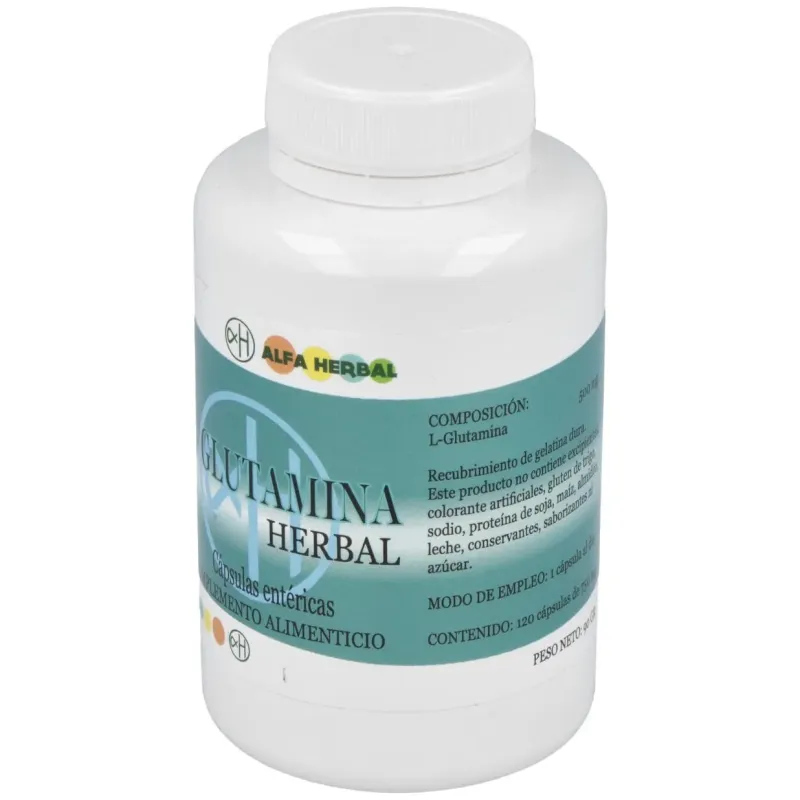 Alfa herbal l-glutamina 120caps | Farmacia Barata