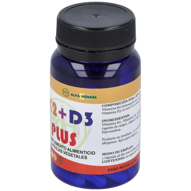 K2+d3 plus 60vcap. vegan | Farmacia Barata