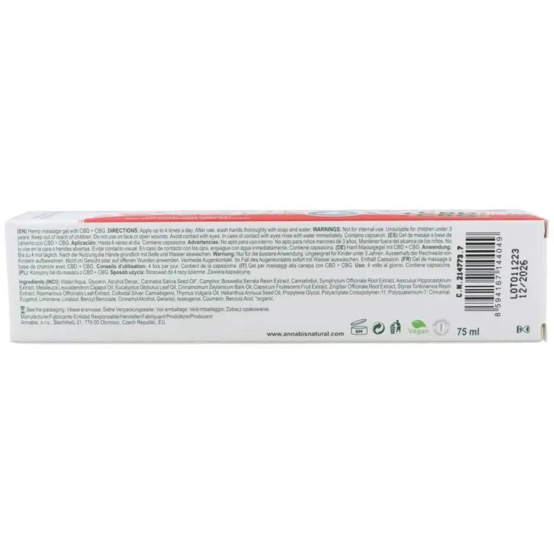 Annabis activecann gel masaje efecto calor cáñamo 75ml | Farmacia Barata Annabis activecann gel masaje efecto calor cáñamo 75ml | Farmacia Barata