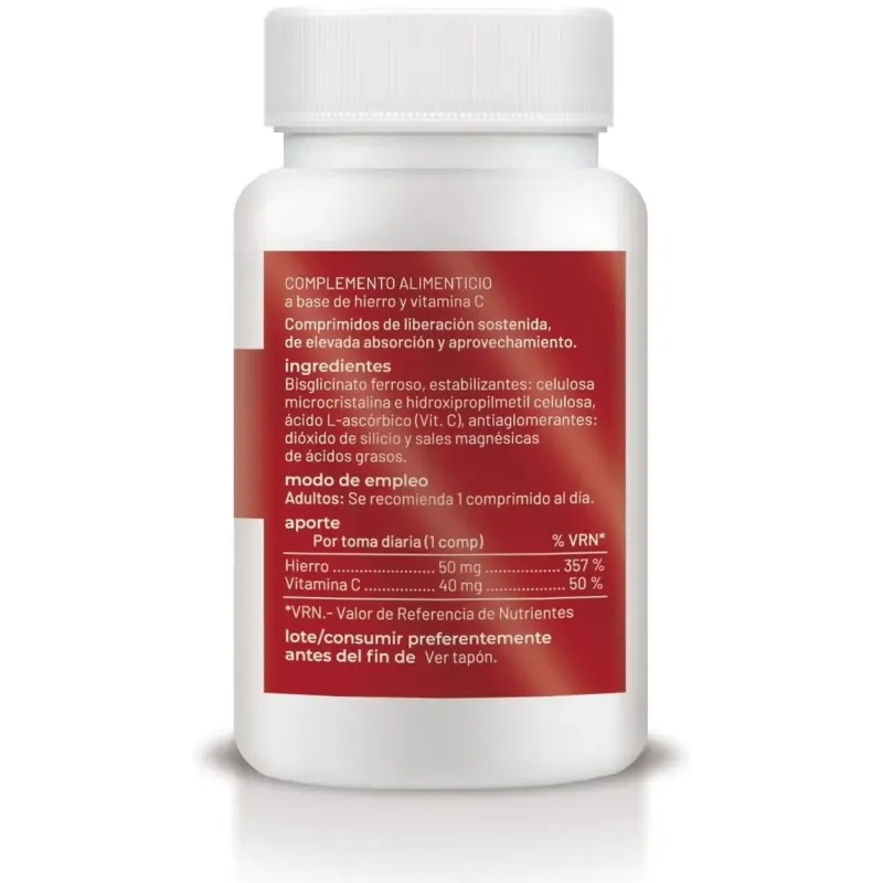 Hierro liberacion sostenida 50mg 60comp. | Farmacia Barata