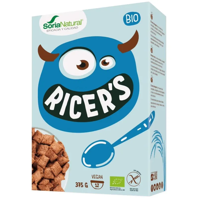 Ricers cereales cacao y avellanas 375g bio vegan | Farmacia Barata