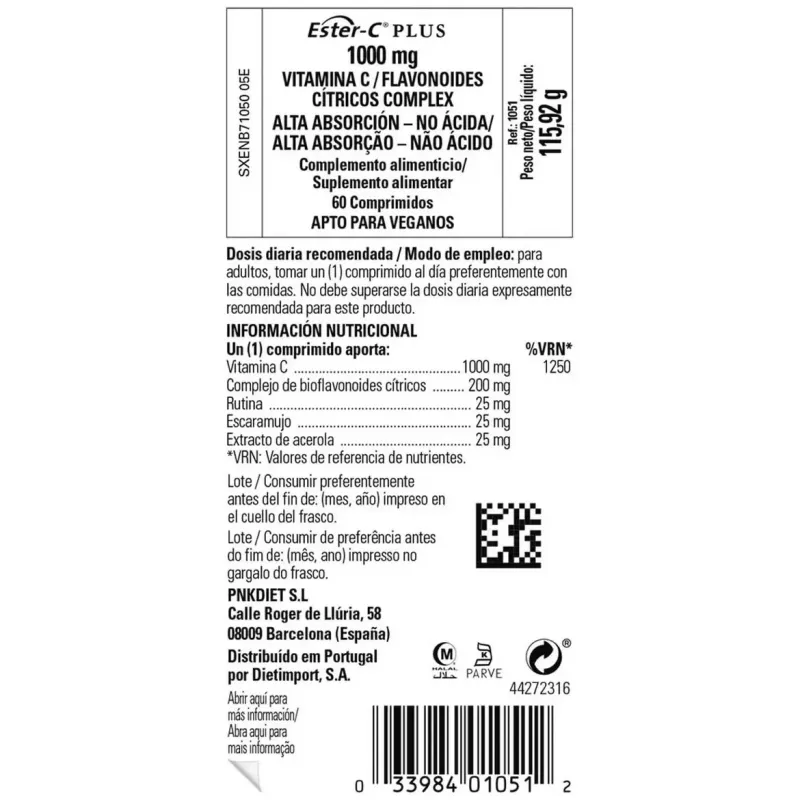 Solgar ester-c plus vitamina c 1000mg 60comp | Farmacia Barata