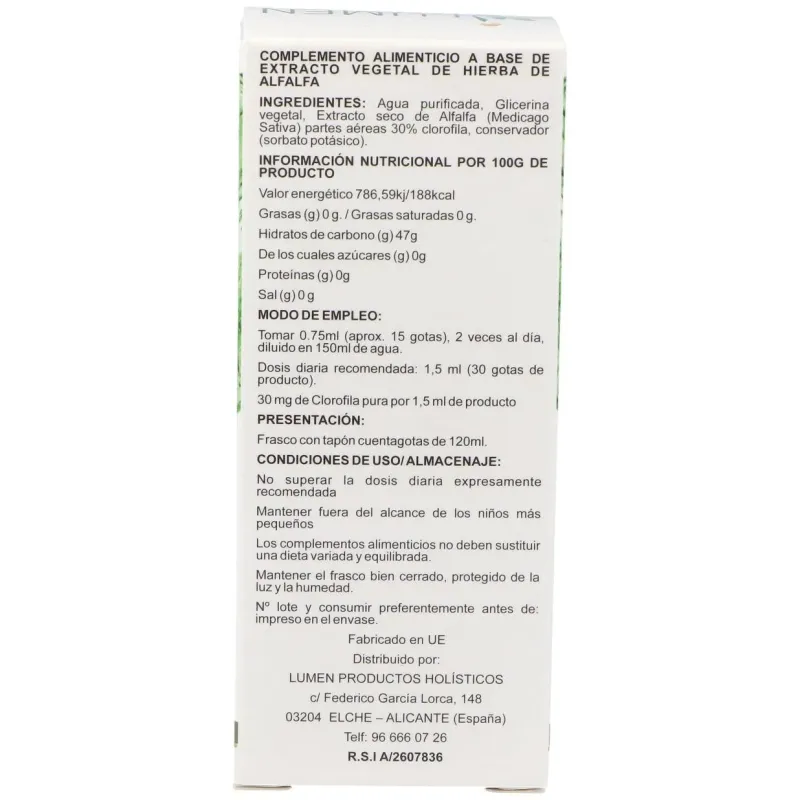 Lumen clorofila de alfalfa 120ml | Farmacia Barata