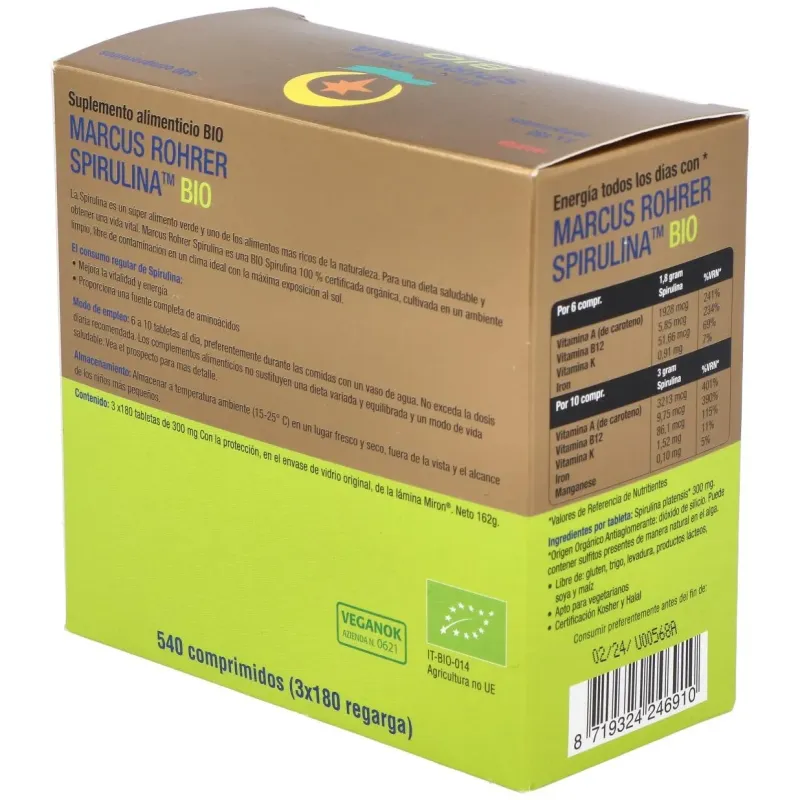 Spirulina bio recarga 540comp. marcus rohrer 2 | Farmacia Barata