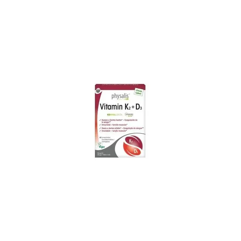 Physalis vitamin k2 + d3 bio vegan 60caps | Farmacia Barata