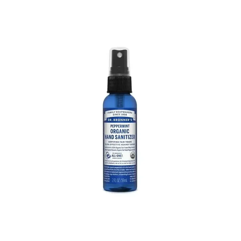 Dr. bronner's organic peppermint hand sanitiser 59ml | Farmacia Barata