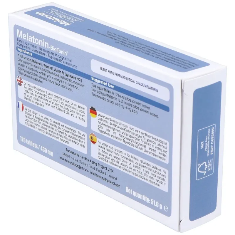 Melatonin biotonin 1mg.120comp. 2 | Farmacia Barata