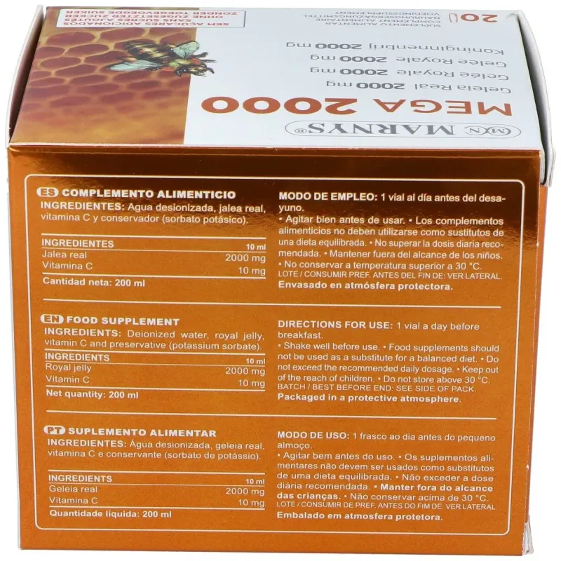 Jalea real mega 2000mg 20viales 2 | Farmacia Barata