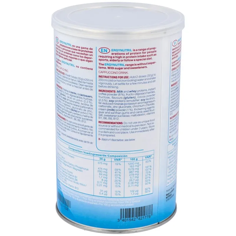 Ergynutril (proteinas) capuccino polvo 300gr. 2 | Farmacia Barata