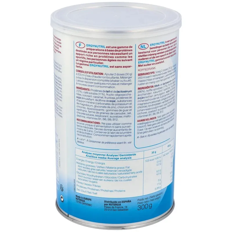 Ergynutril (proteinas) cafe polvo 300gr. | Farmacia Barata Ergynutril (proteinas) cafe polvo 300gr. | Farmacia Barata