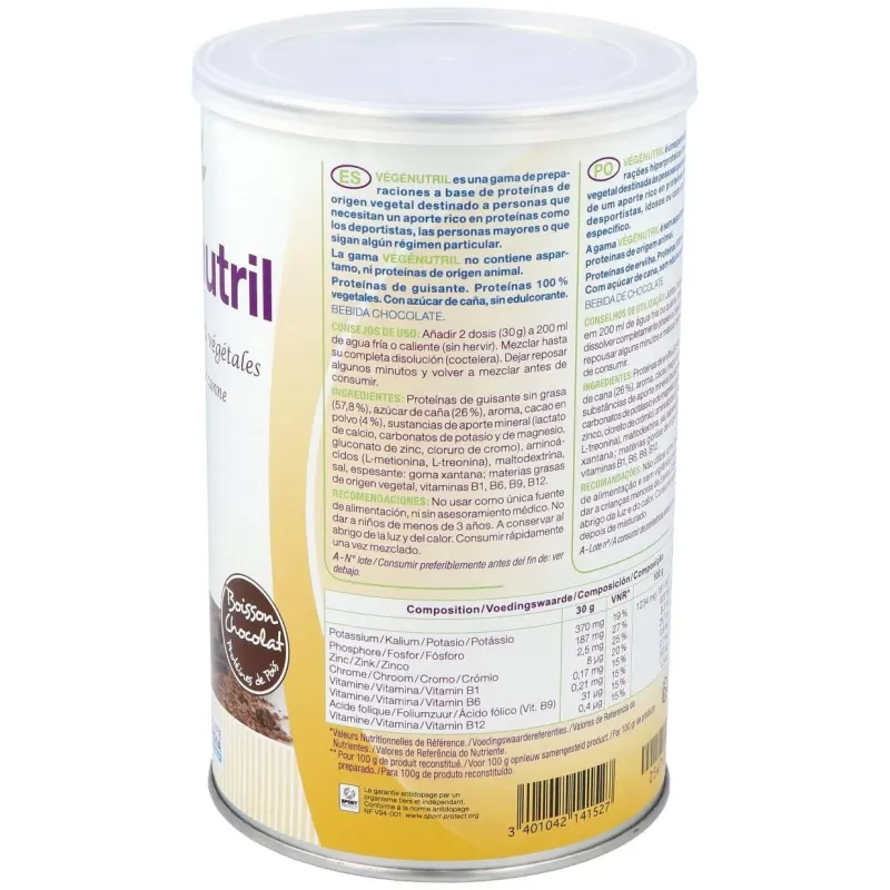 Vegenutril prot.guisante chocolate bote 300gr. 2 | Farmacia Barata