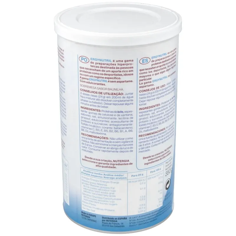 Ergynutril (proteinas) vainilla polvo 350gr. | Farmacia Barata