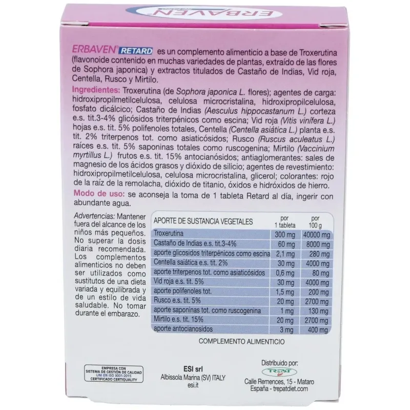 Erbaven retard 30comp. 2 | Farmacia Barata