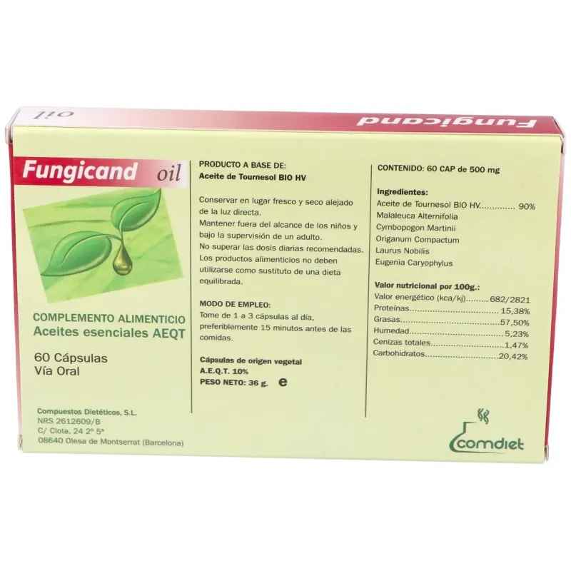 Comdiet fungicand-oil 60caps | Farmacia Barata Comdiet fungicand-oil 60caps | Farmacia Barata