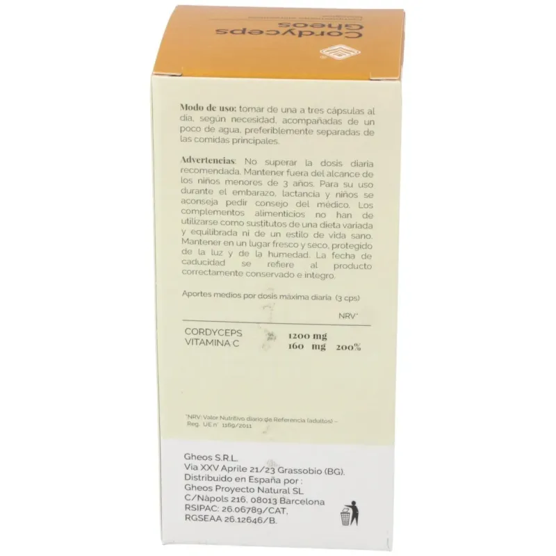 Cordyceps gheos 90cap. | Farmacia Barata