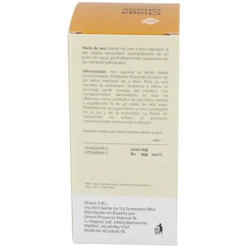 Chaga gheos 60cap. | Farmacia Barata