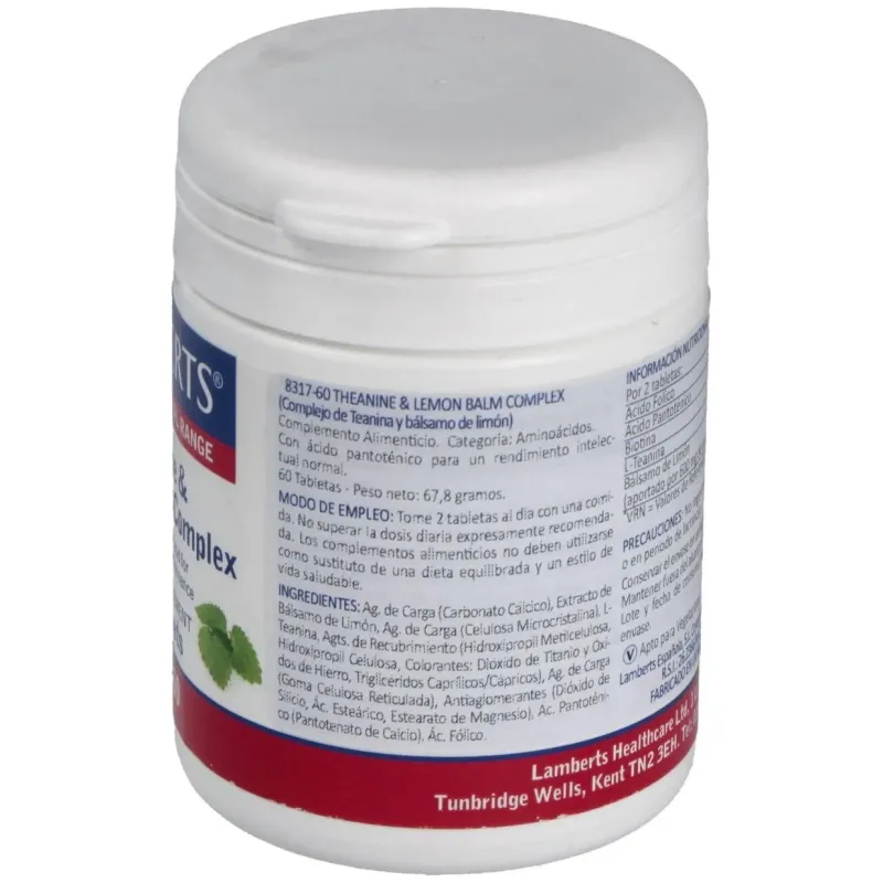 Complejo de teanina y balsamo de limon 60comp. 2 | Farmacia Barata