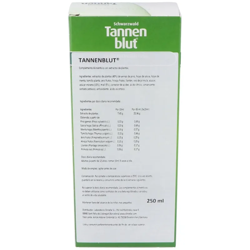 Tannenblut bronquial jarabe 250ml. 2 | Farmacia Barata