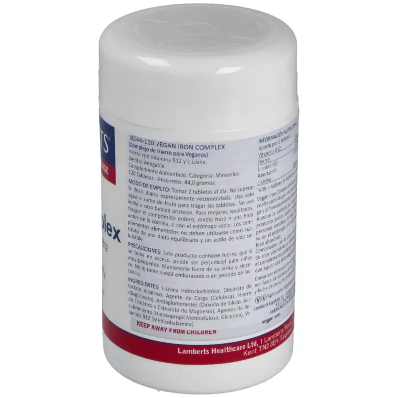 Complejo de hierro vegano 120comp. 2 | Farmacia Barata