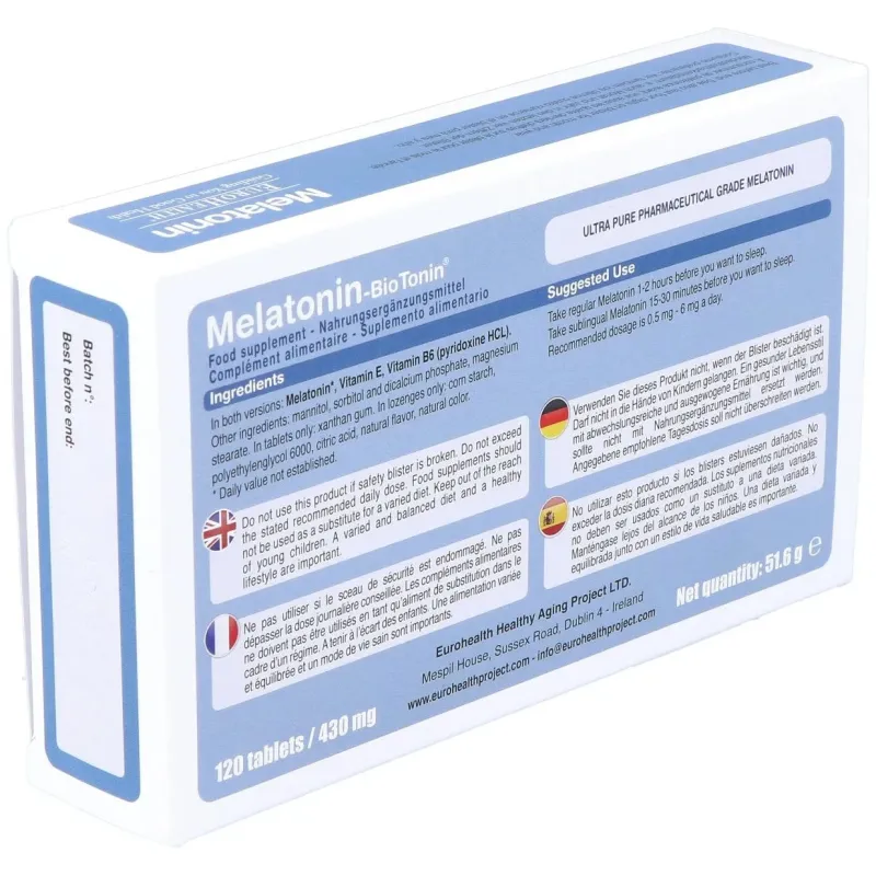 Melatonin biotonin 1,9mg.120comp. | Farmacia Barata