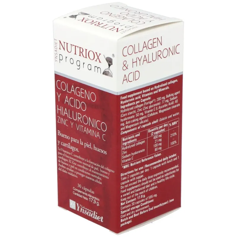 Ac. hialuronico y colageno 30cap. | Farmacia Barata