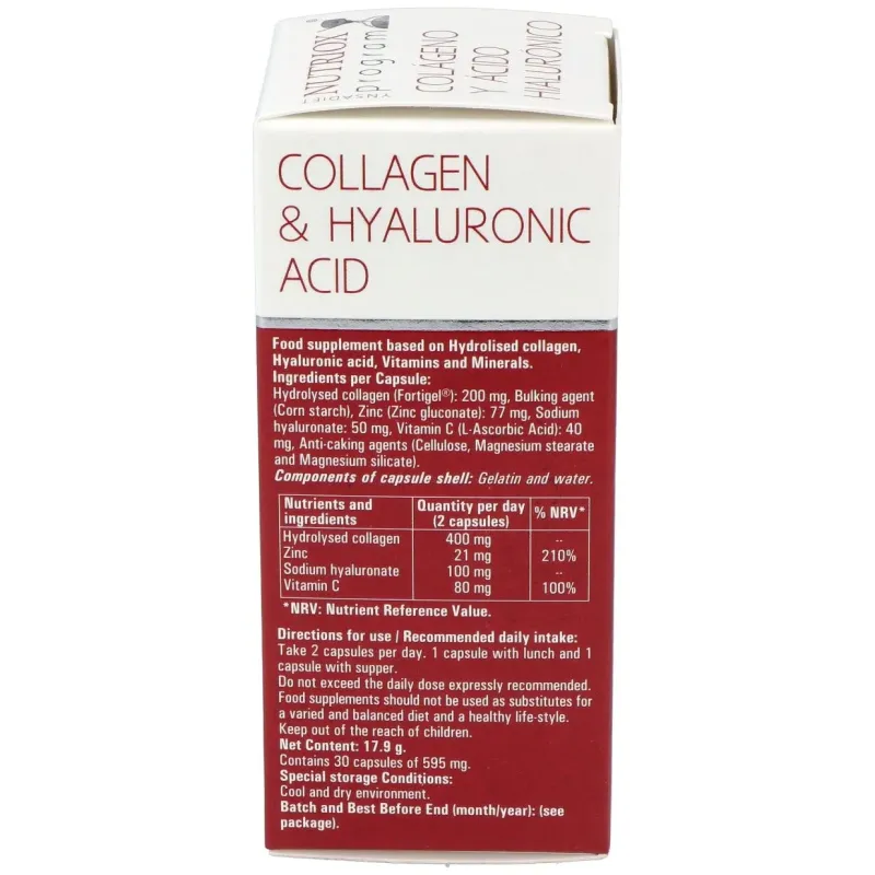 Ac. hialuronico y colageno 30cap. | Farmacia Barata