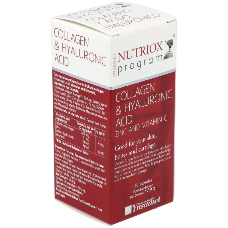 Ac. hialuronico y colageno 30cap. | Farmacia Barata