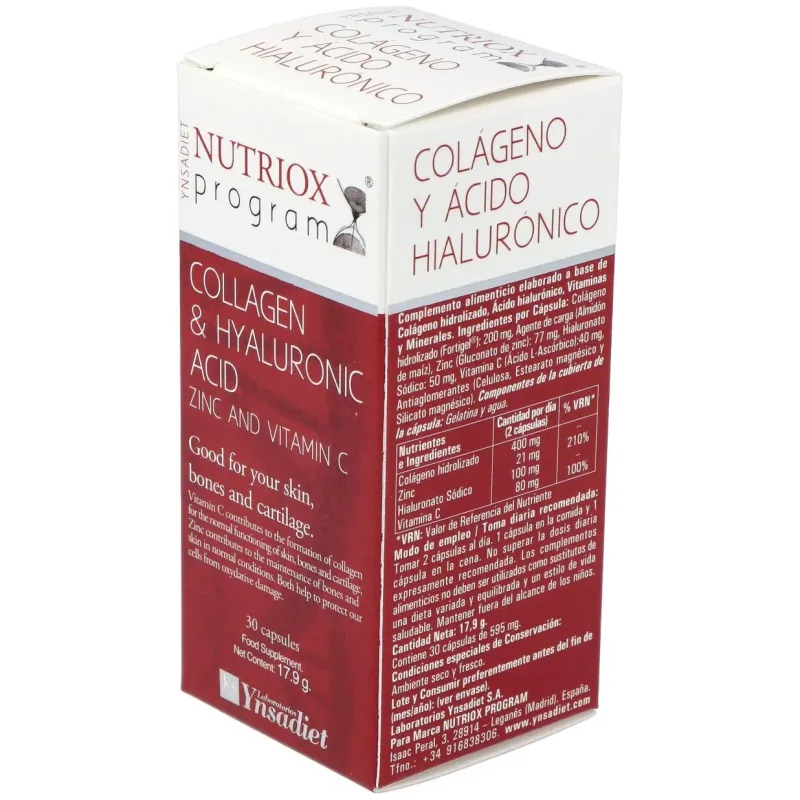Ac. hialuronico y colageno 30cap. | Farmacia Barata