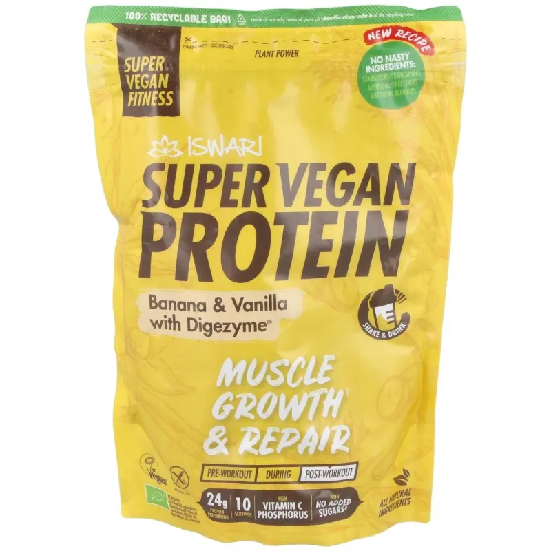 Super vegan protein fitness platano-vainilla 350gr | Farmacia Barata