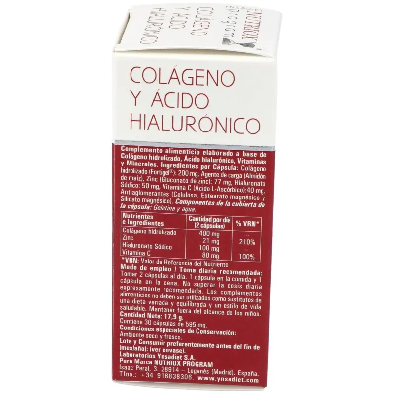 Ac. hialuronico y colageno 30cap. | Farmacia Barata