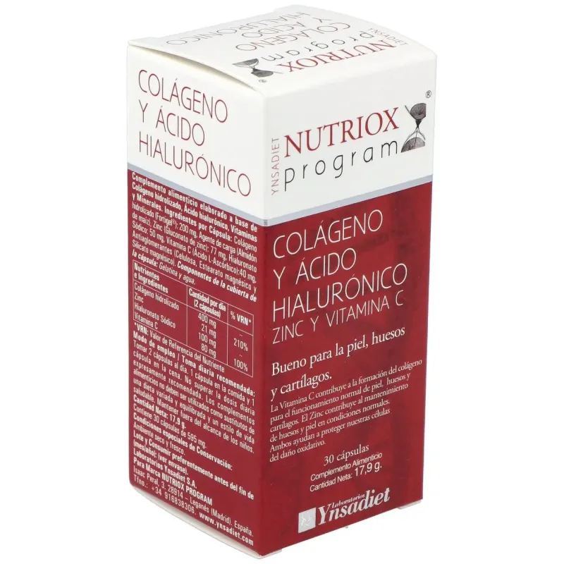 Ac. hialuronico y colageno 30cap. | Farmacia Barata