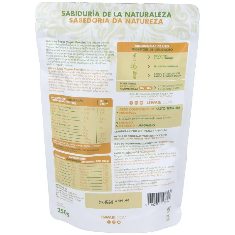 Super vegan protein superalimento 250gr. bio 2 | Farmacia Barata