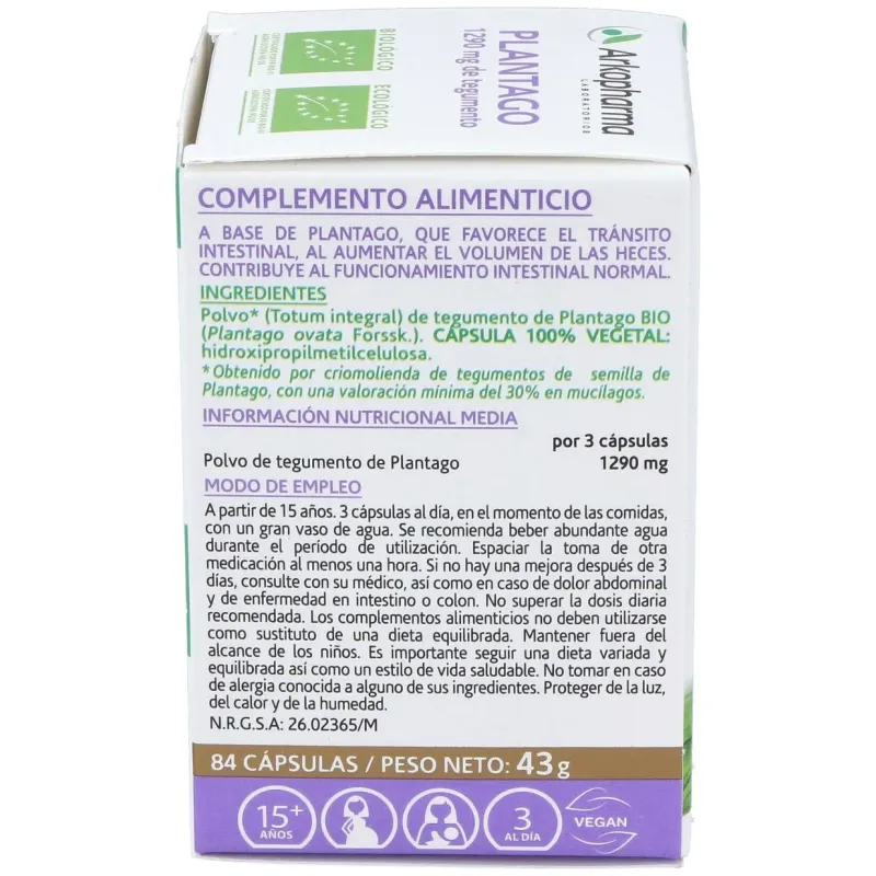 Plantago 84arkocapsulas. bio 3 | Farmacia Barata