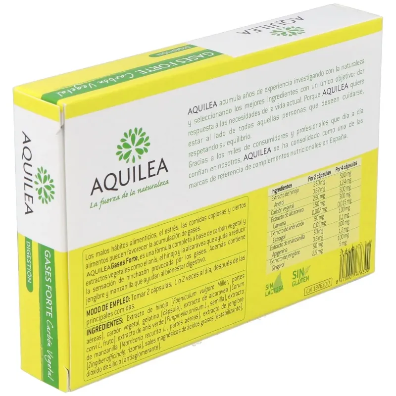 Aquilea gases forte carbon vegetal 60cap. 2 | Farmacia Barata