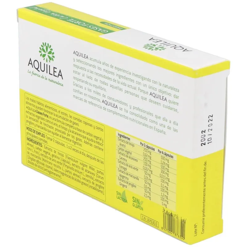 Aquilea gases forte carbon vegetal 60cap. 2 | Farmacia Barata