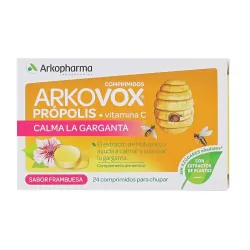 Arkovox Própolis + Vitamina C sabor frambuesa, 24 comprimidos