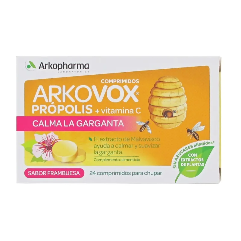 ARKOVOX 24 COMPRIMIDOS PROPOLIS-VIT C SABOR FRAMBUESA