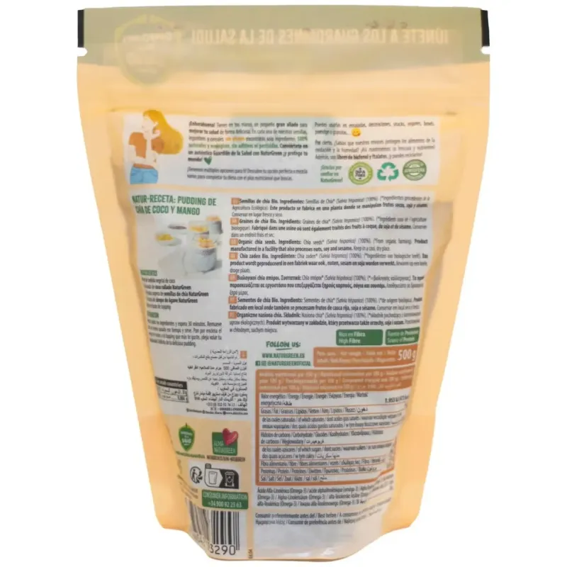 Naturgreen semillas de chía ecológicas 500 g | Farmacia Barata