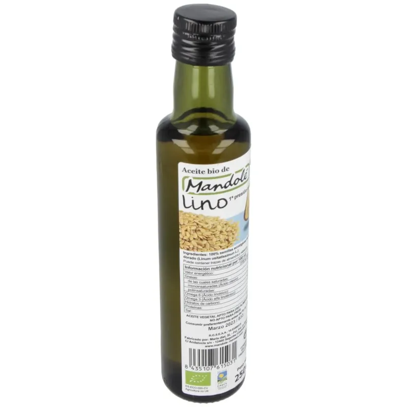 Mandole aceite de lino bio 250ml | Farmacia Barata