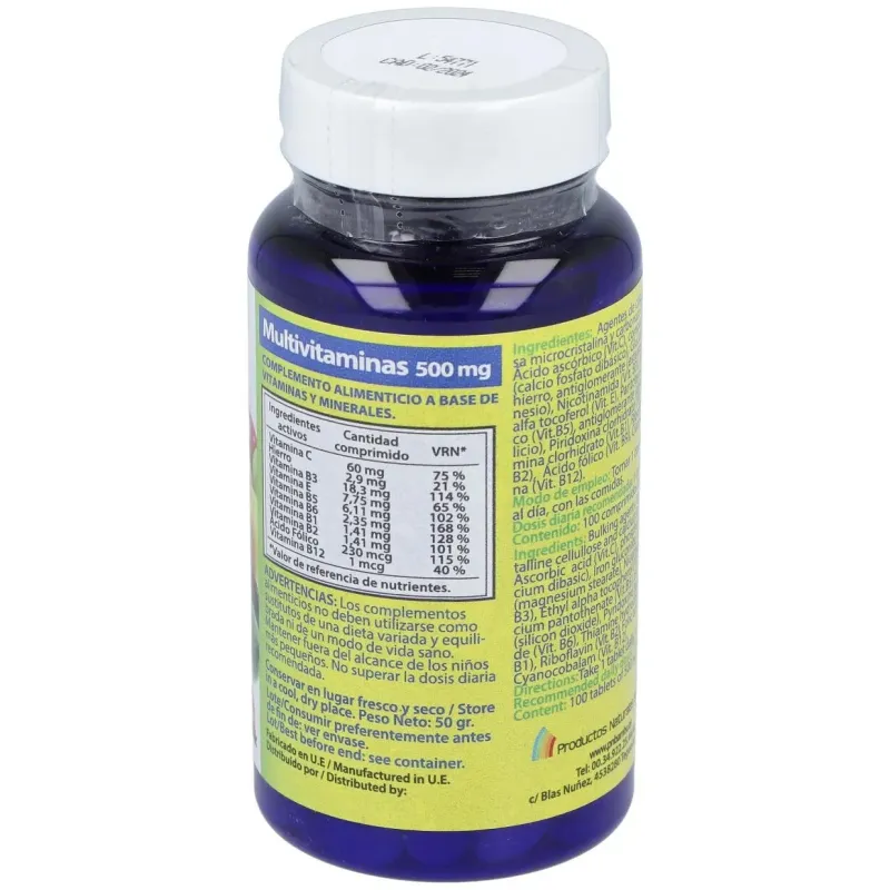 Multivitaminas 500mg. 100comp. 2 | Farmacia Barata